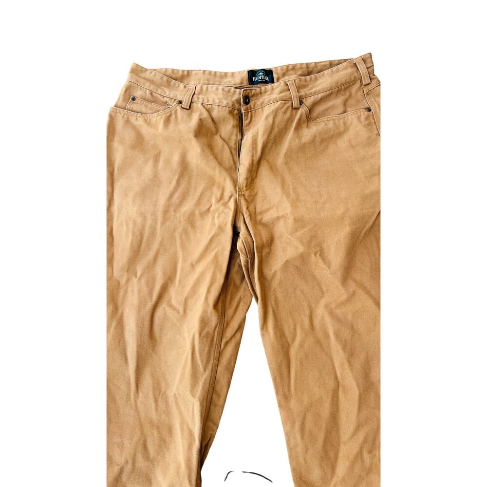 👖 RedHead Duck Canvas Work Pants Tan Utility Outdoor Sz 44x34 Carpenter Vintage - Picture 2 of 4